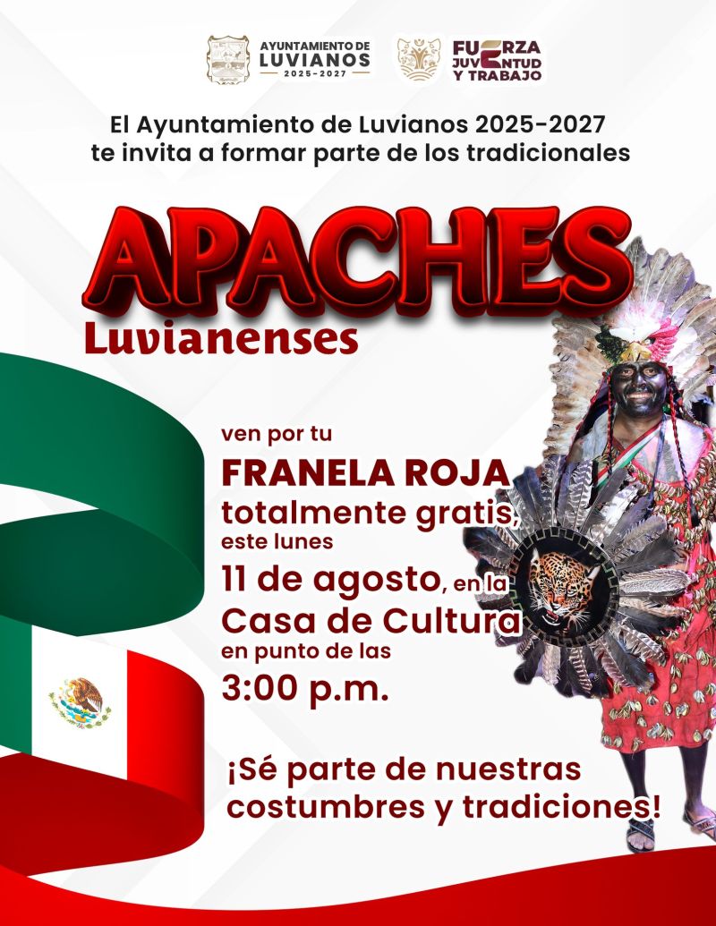 Entrega de franela roja para tradicionales faldas de los apaches